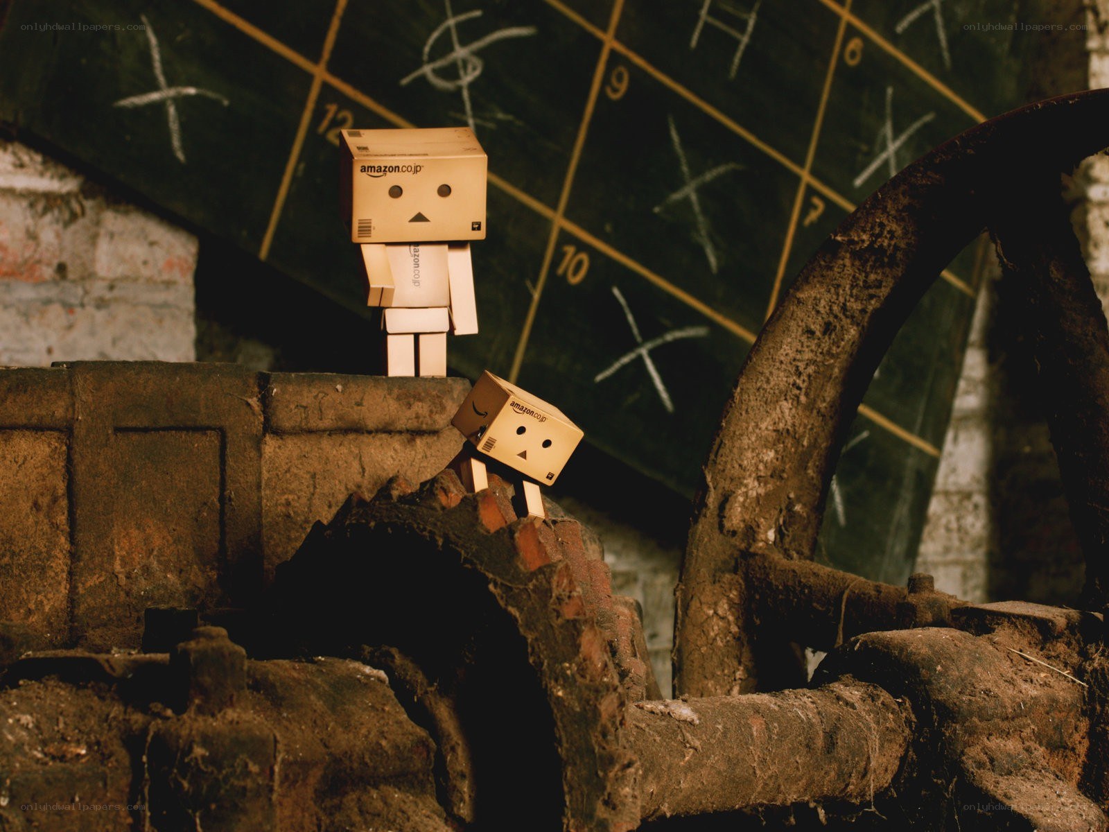 Danbo robots in an old workshop
