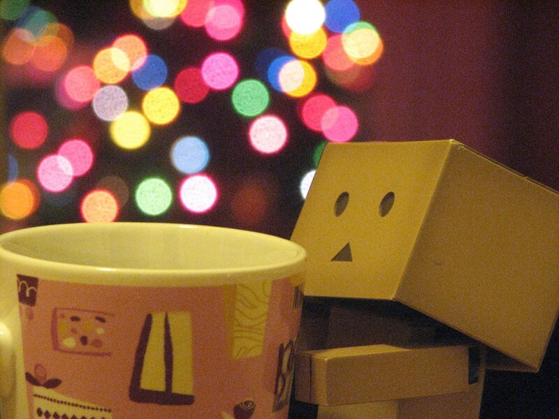 Danbo with a mug