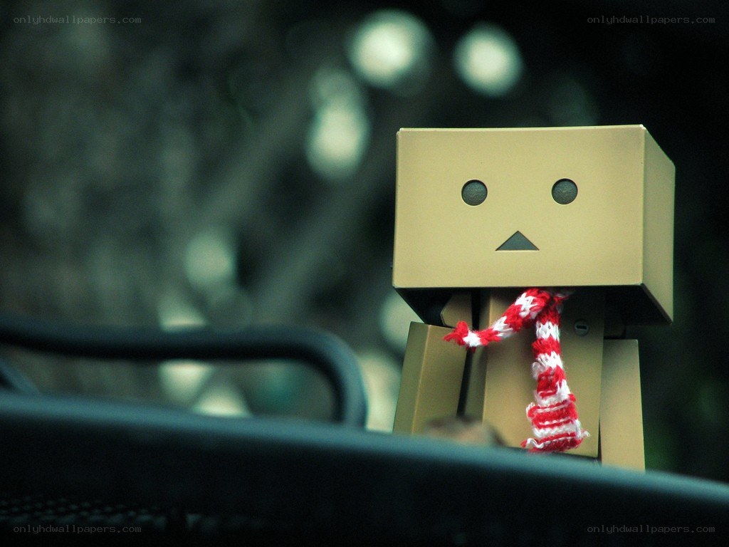 Danbo with a red scarf