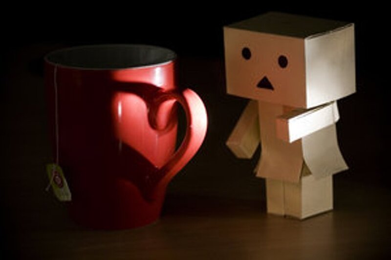 Danbo with a tea cup
