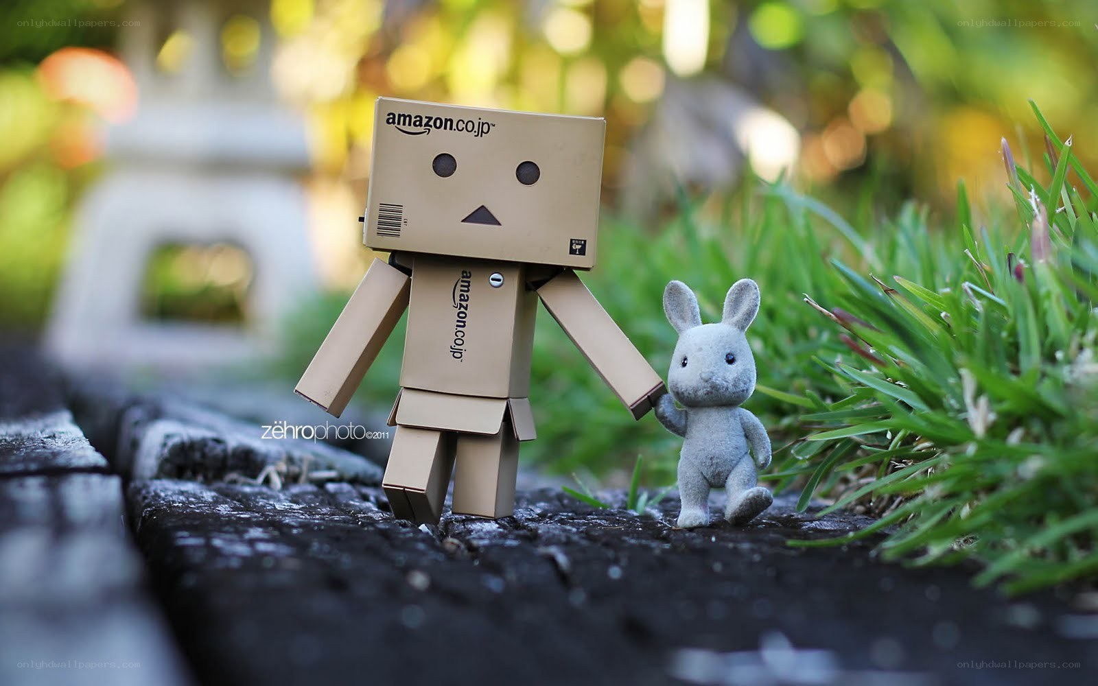 Danbo with a toy rabbit
