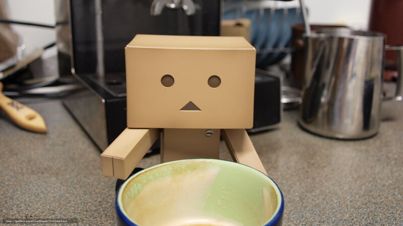 Danbo with coffee cup