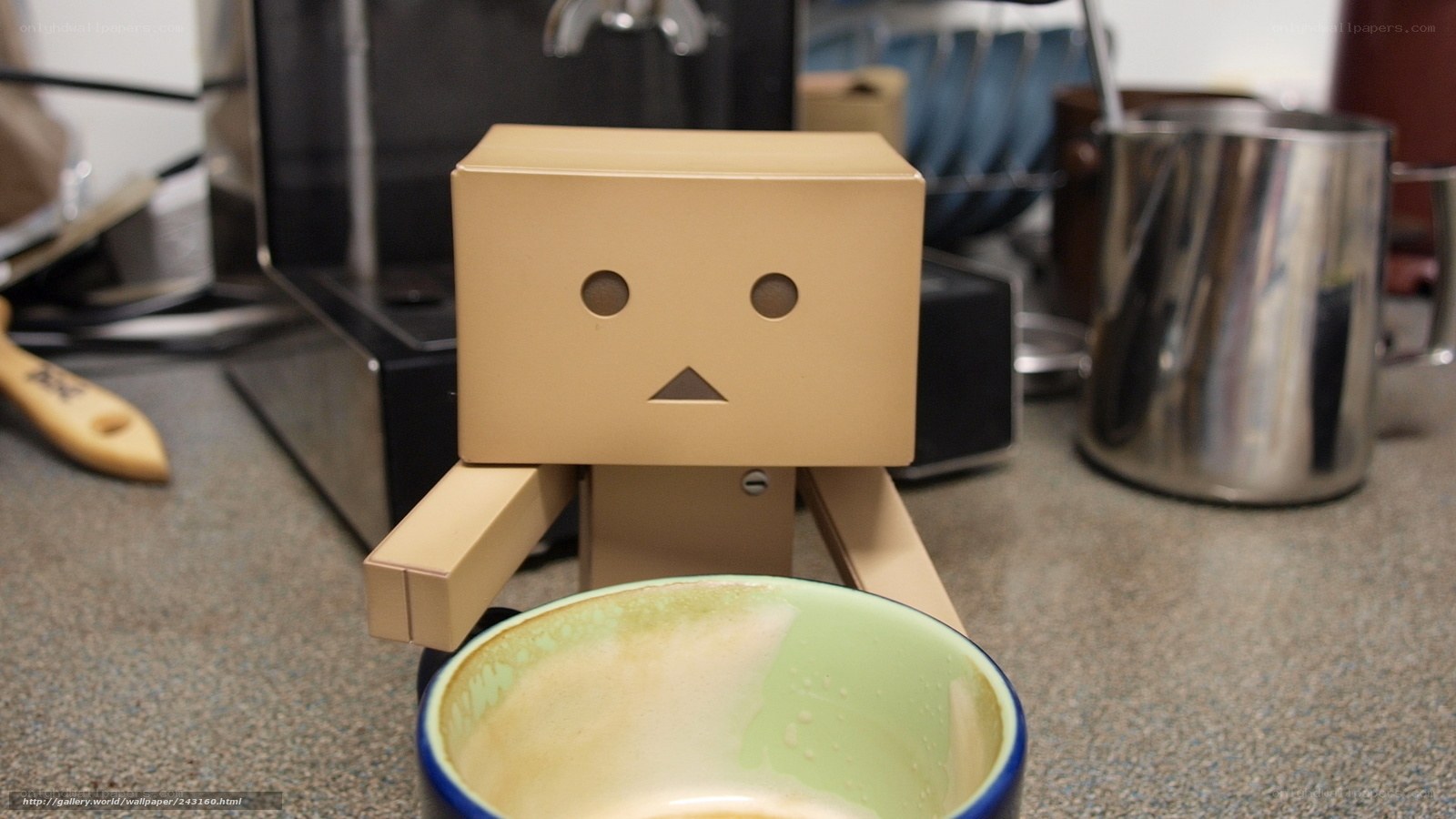 Danbo with coffee cup