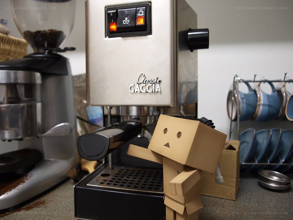 Danbo with coffee machine