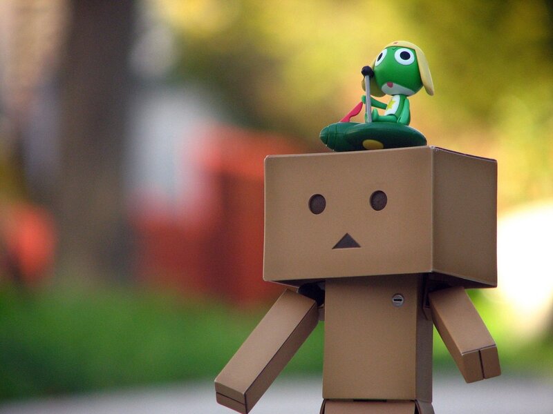Danbo with frog figurine