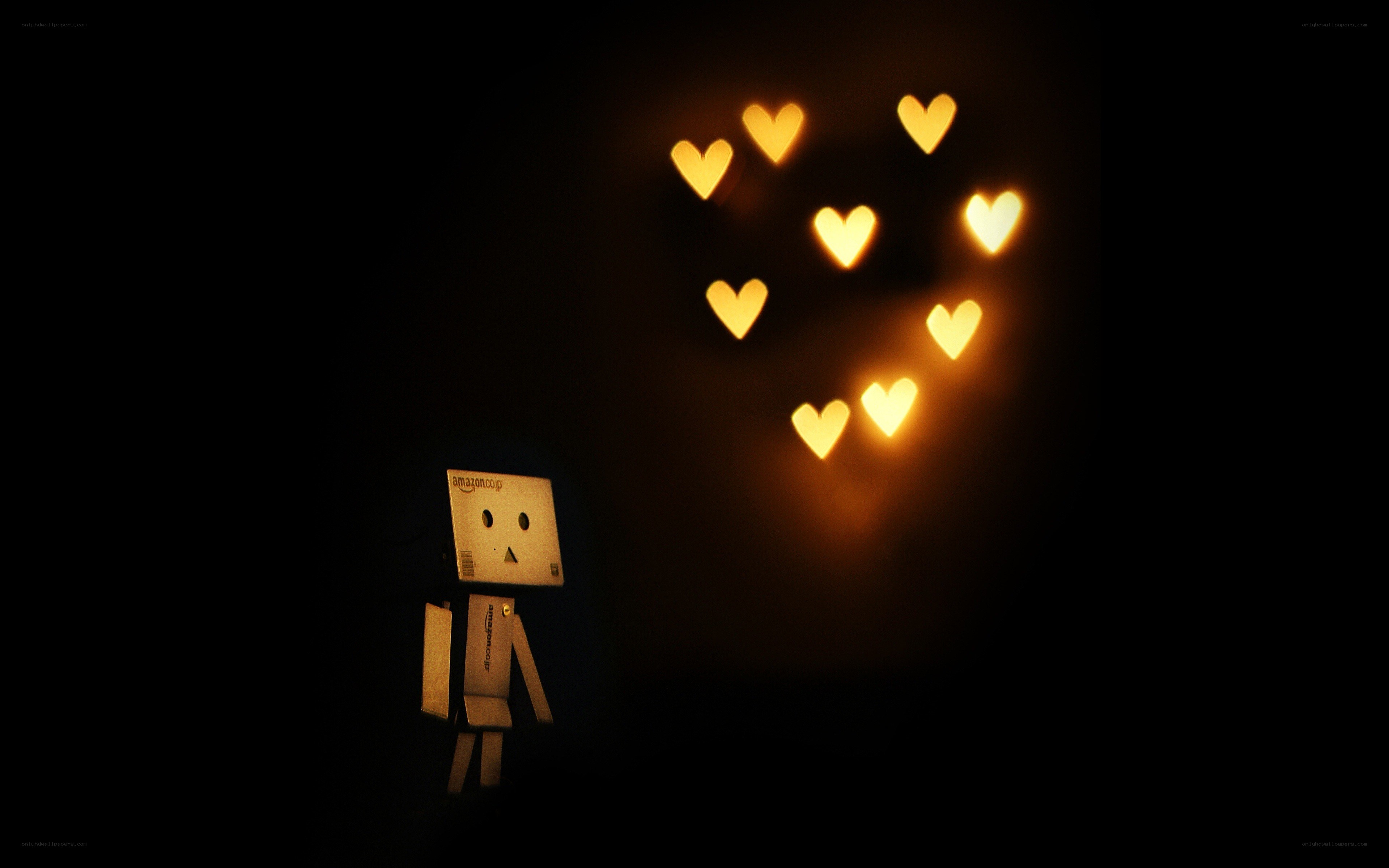 Danbo with glowing hearts