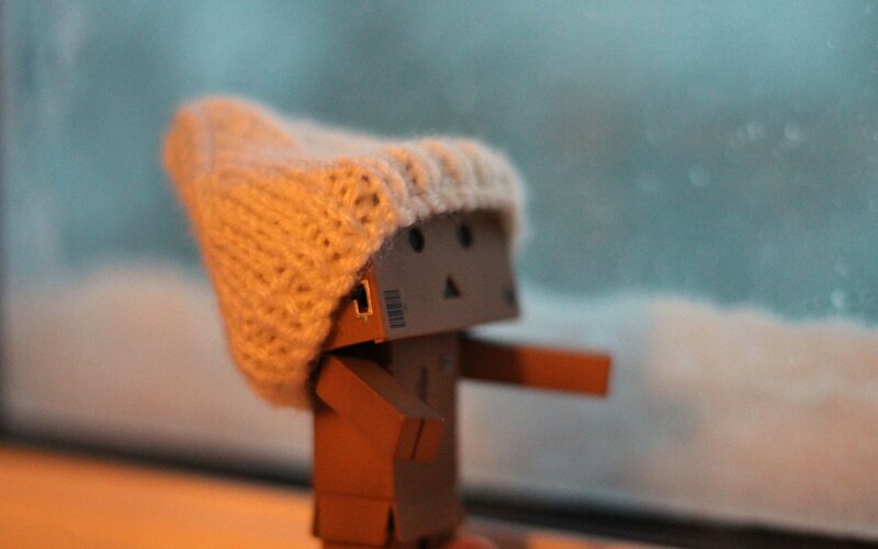 Danbo with knitted hat