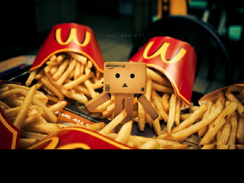 Danbo with McDonald's fries