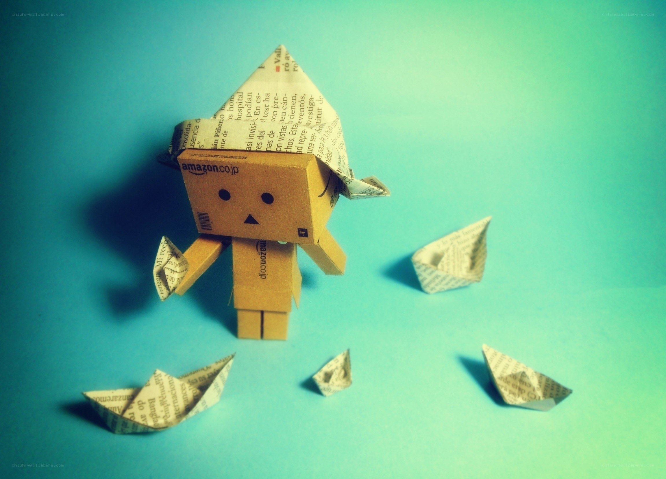 Danbo with paper boats