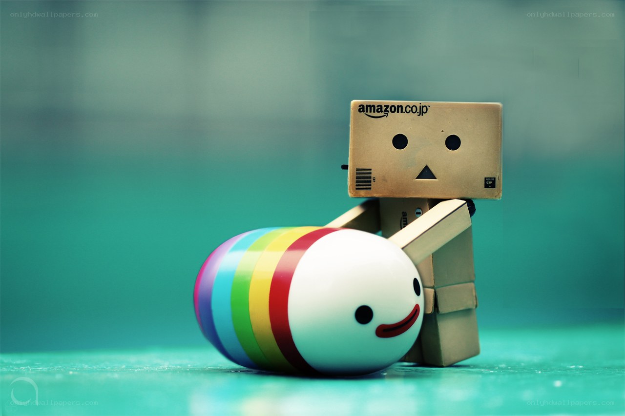 Danbo with rainbow friend