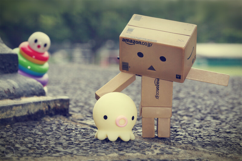 Danbo with toy octopus