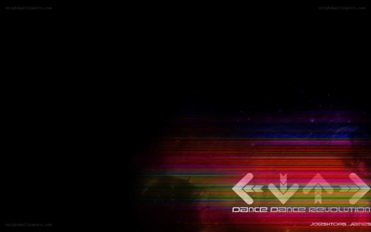 Dance Dance Revolution logo on glitch background