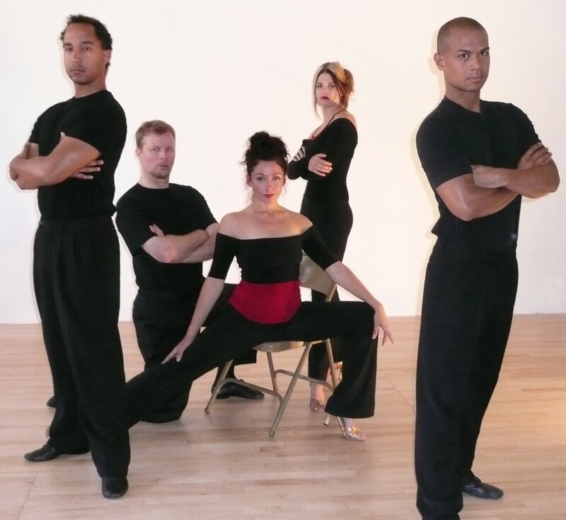 Dance troupe posing in studio