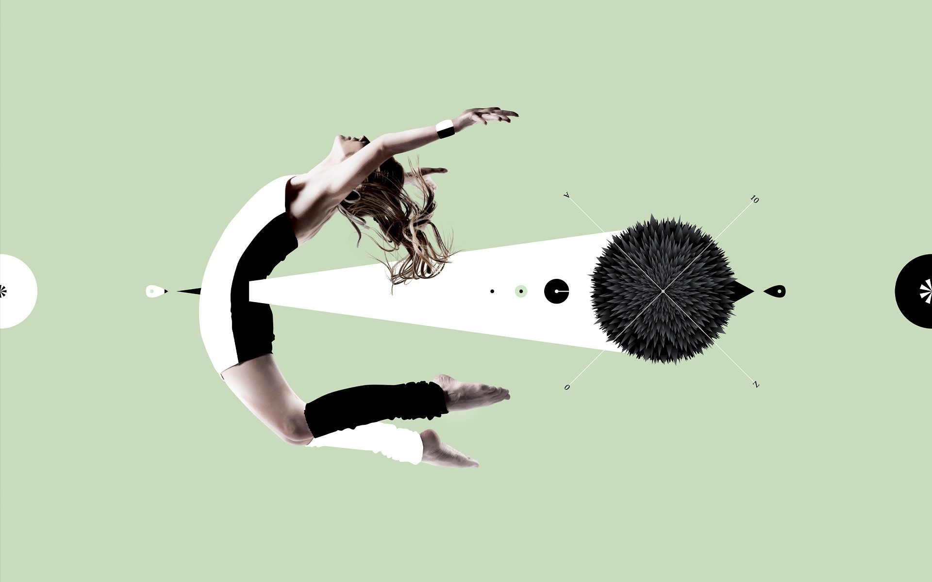 dancer in abstract composition