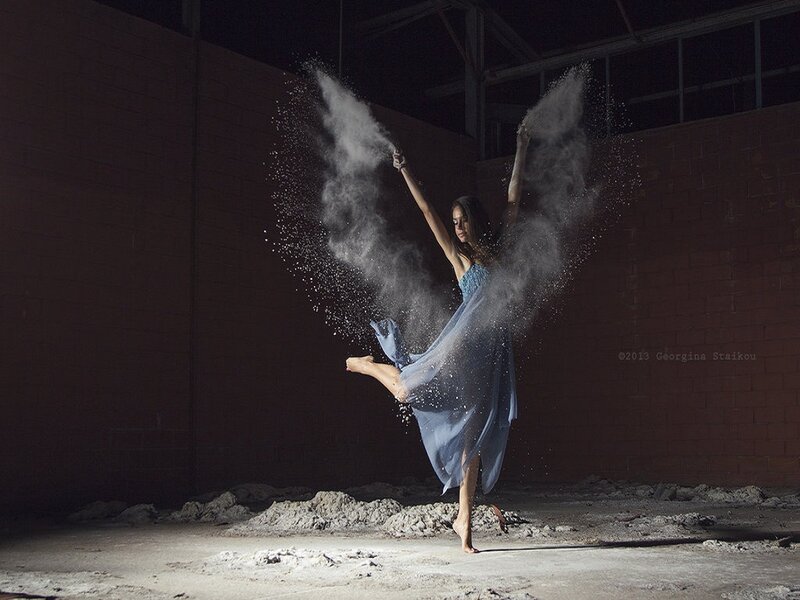 Dancer in Blue Dress — Dramatic, Night