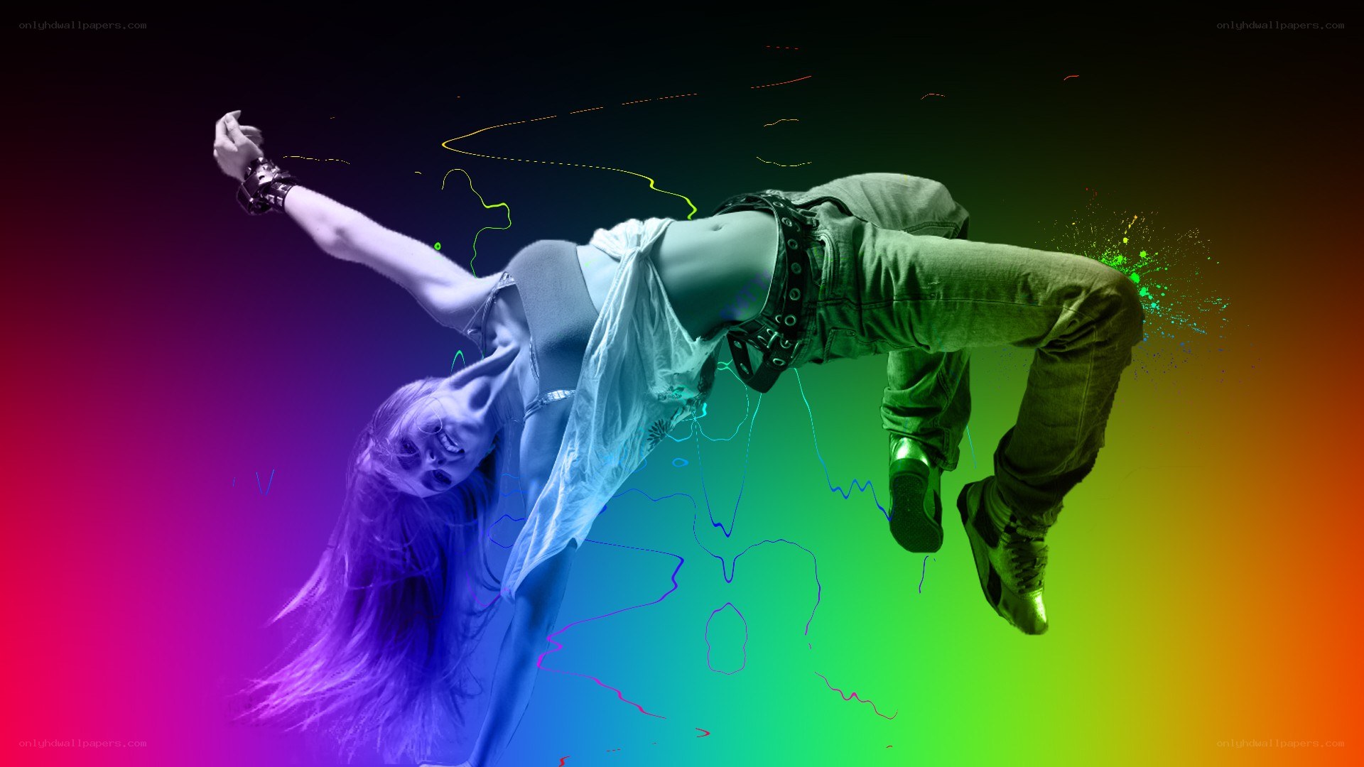 dancer in colorful motion