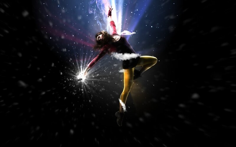 dancer in cosmic light