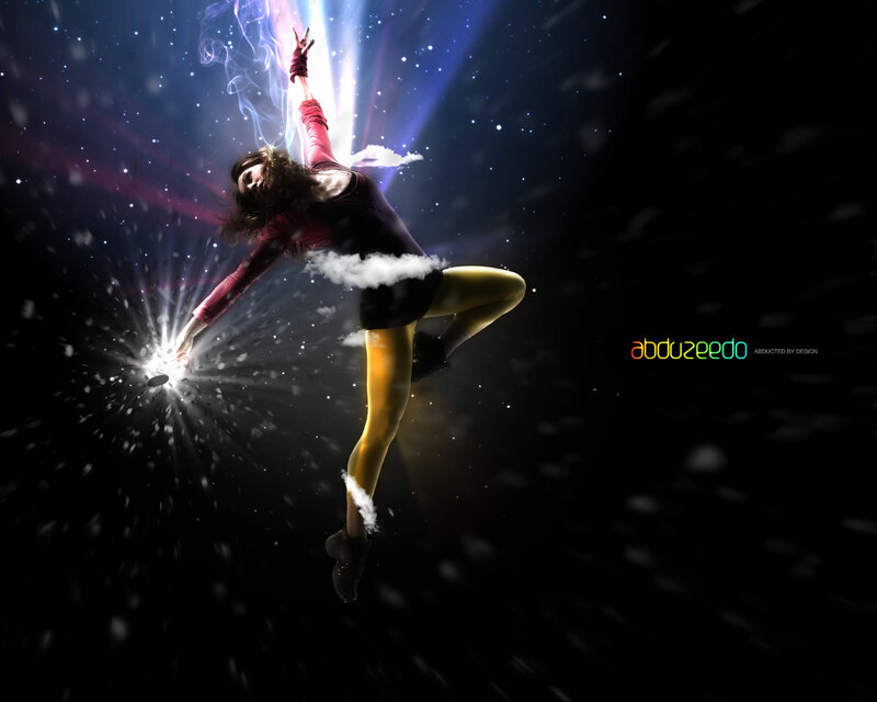 dancer in cosmic light