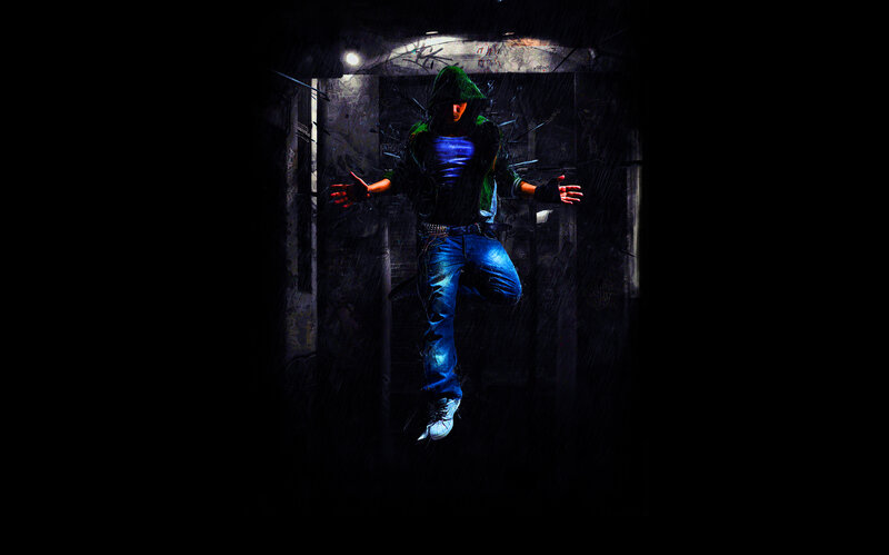 dancer in dark alley