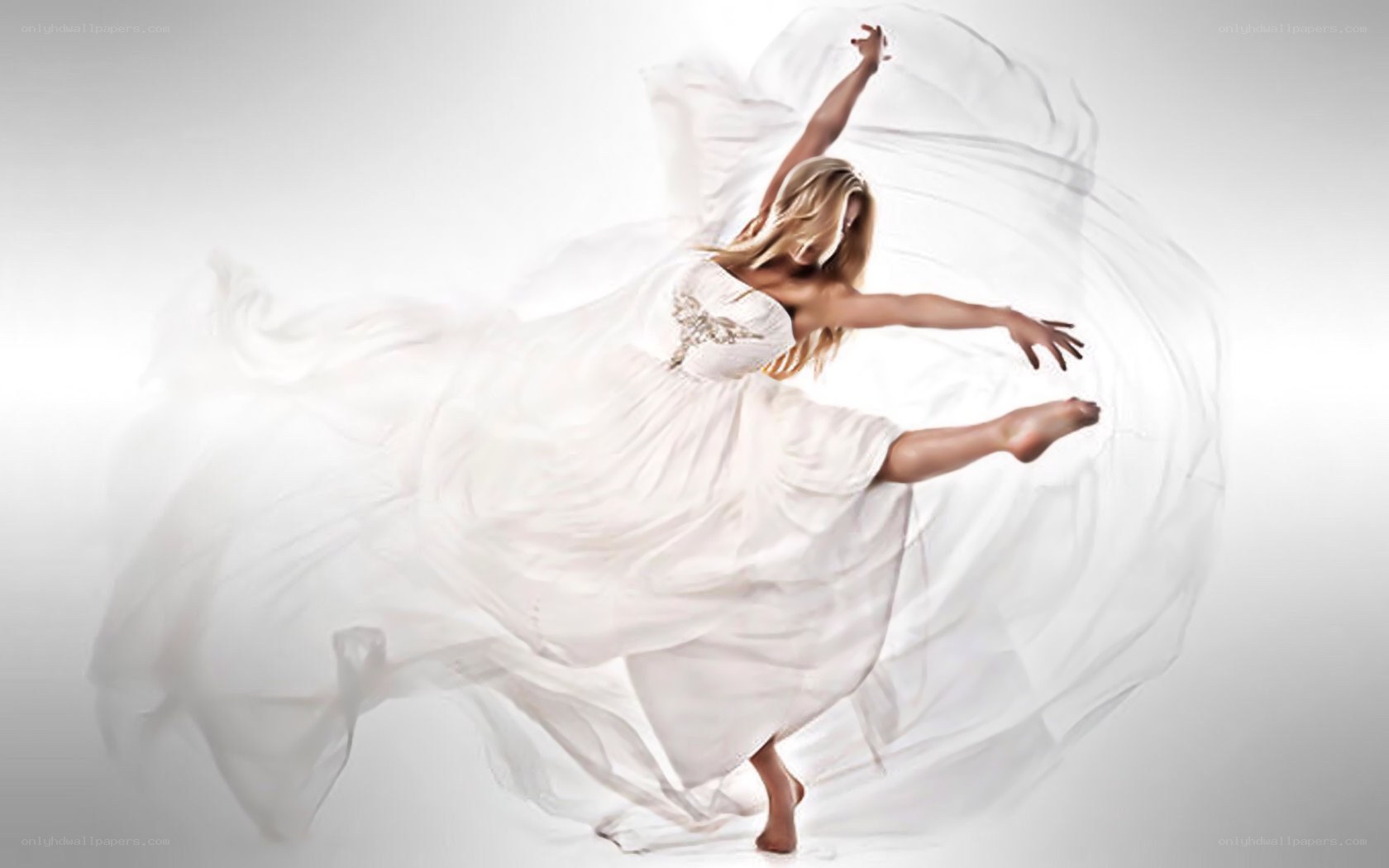dancer in flowing white dress