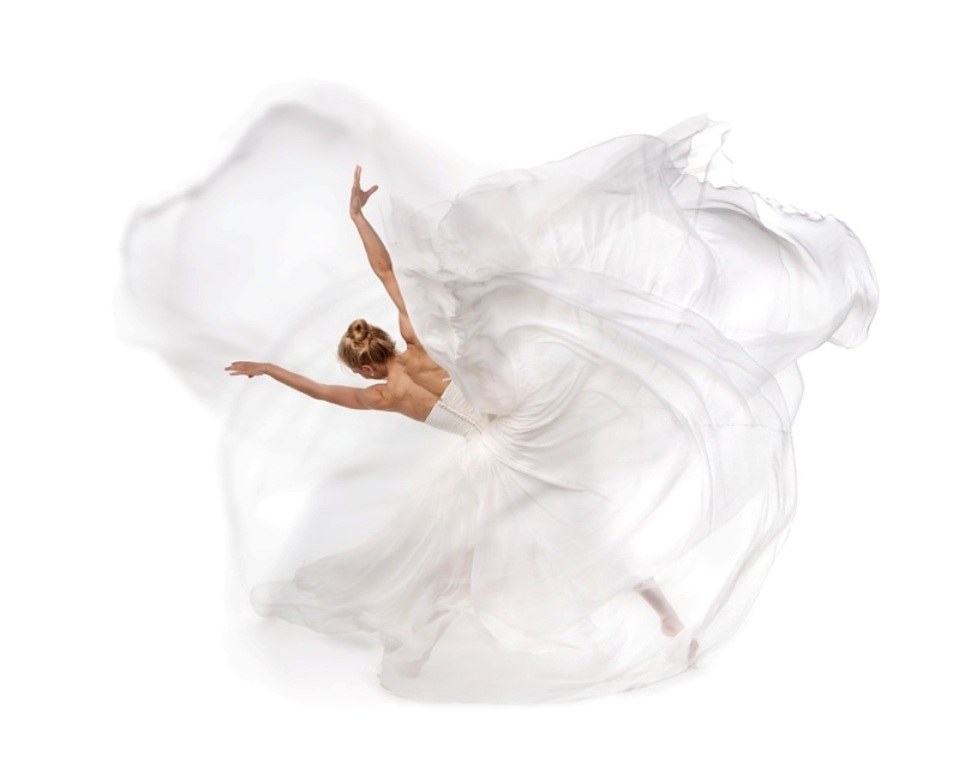 dancer in flowing white dress