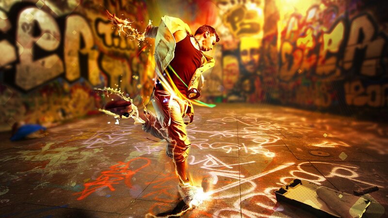 dancer in graffiti alley