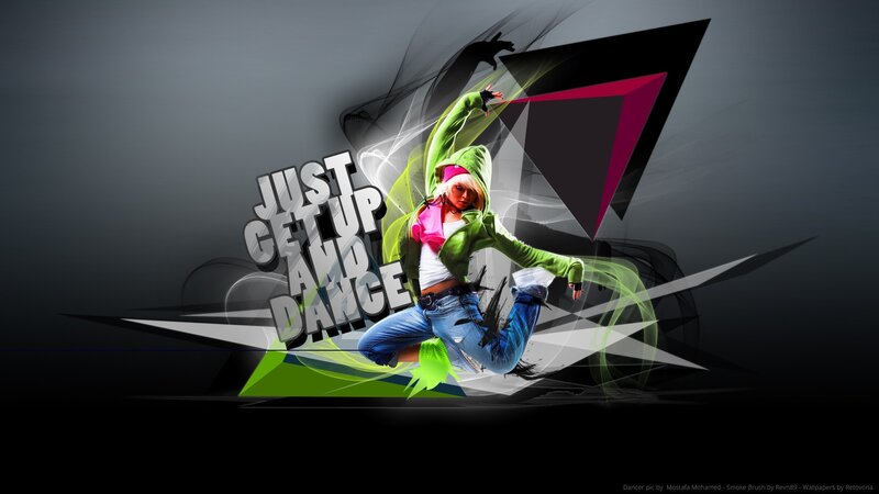 Dancer in Green Hoodie — Dynamic, Digital Art, Text