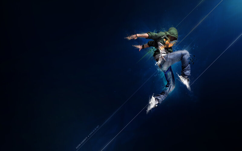 dancer in mid-air action