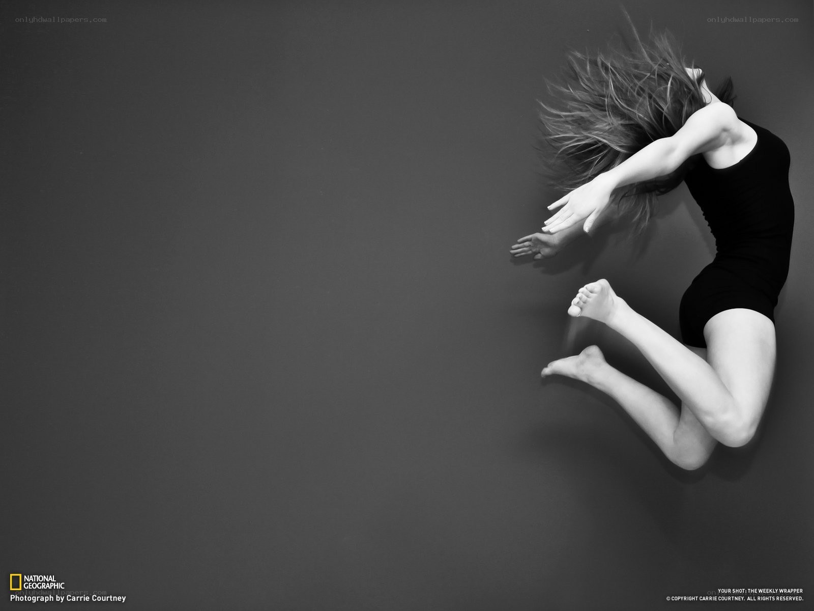 Dancer in mid-air jump