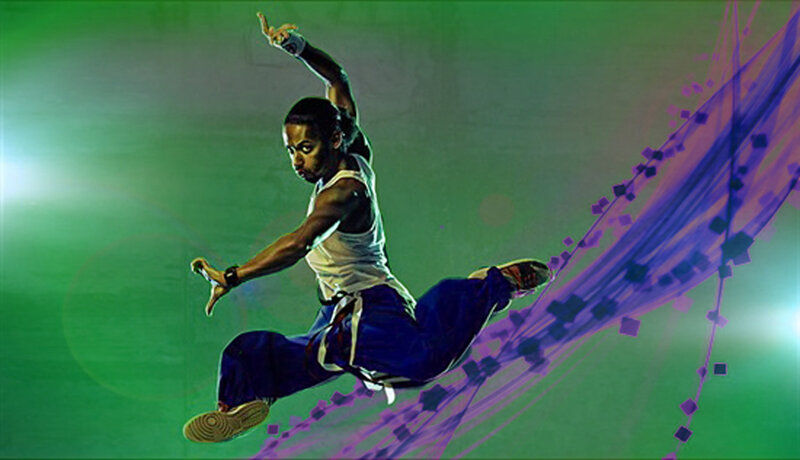 Dancer in Mid-air Kick