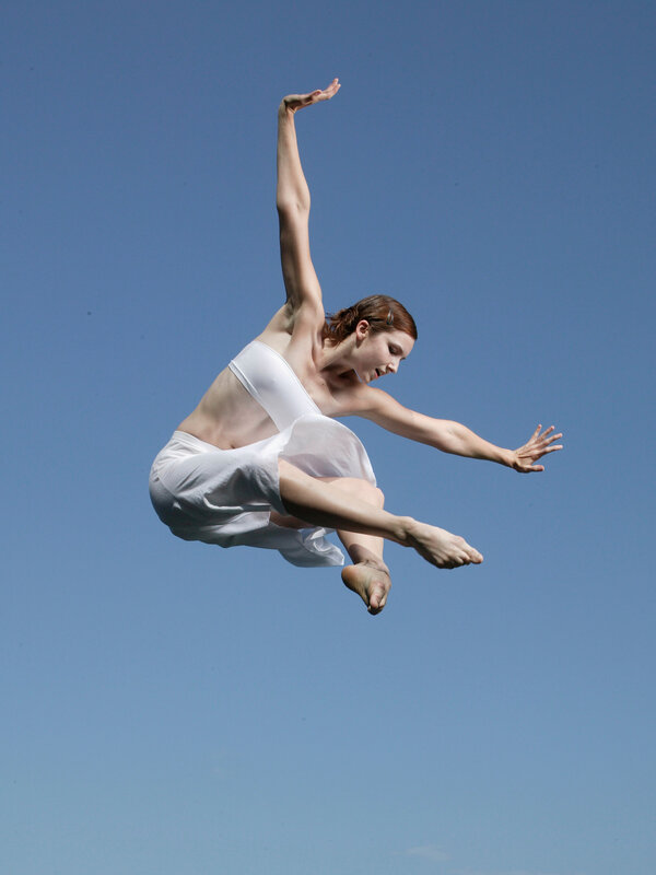 Dancer in mid-air leap