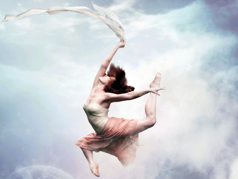 Dancer in Mid-air — White