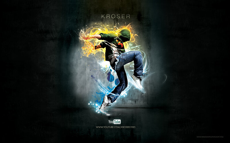 Dancer in Motion — Black, Dynamic, Digital Art
