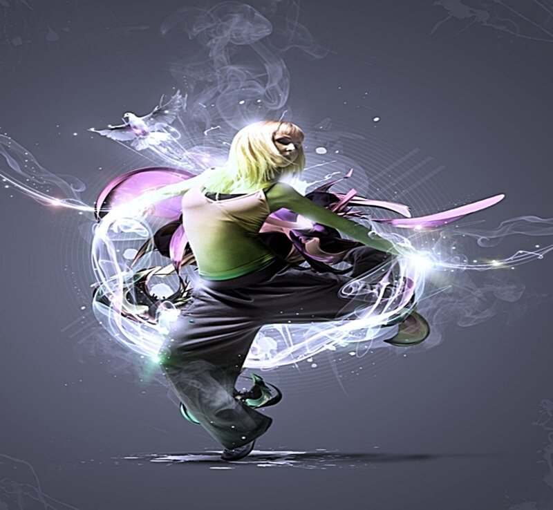 Dancer in Motion — Purple, Dynamic