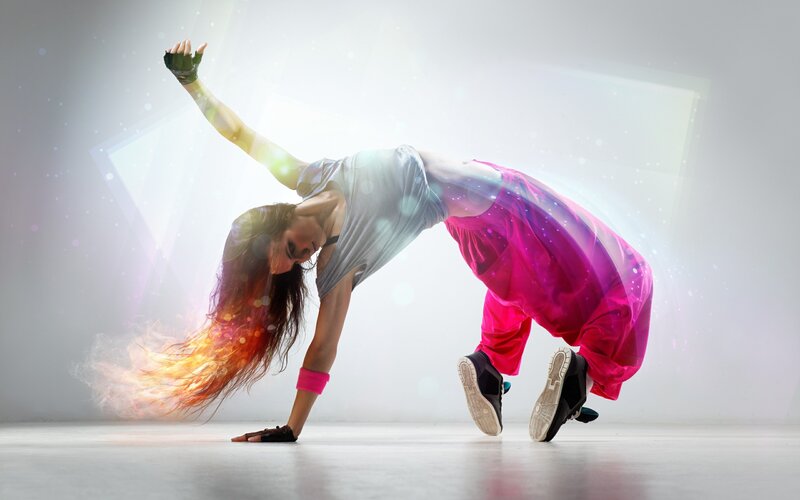 Dancer in Motion — White, Dynamic, Digital Art