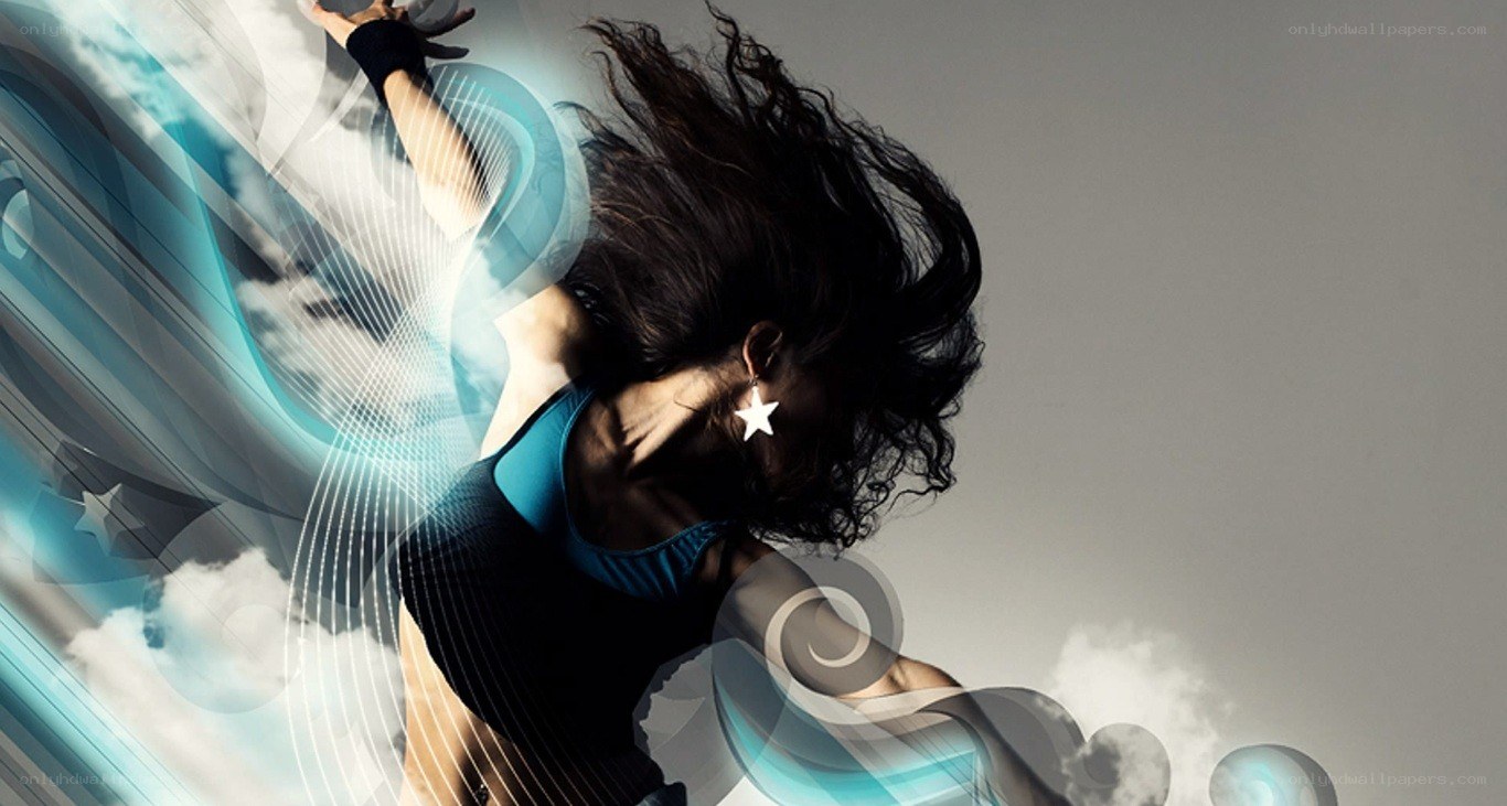 dancer in motion with abstract effects