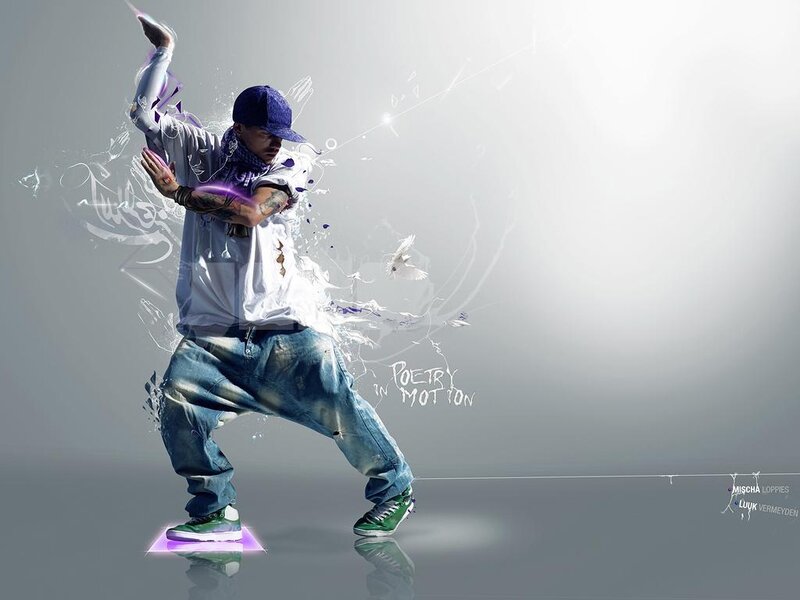 Dancer in motion with digital effects
