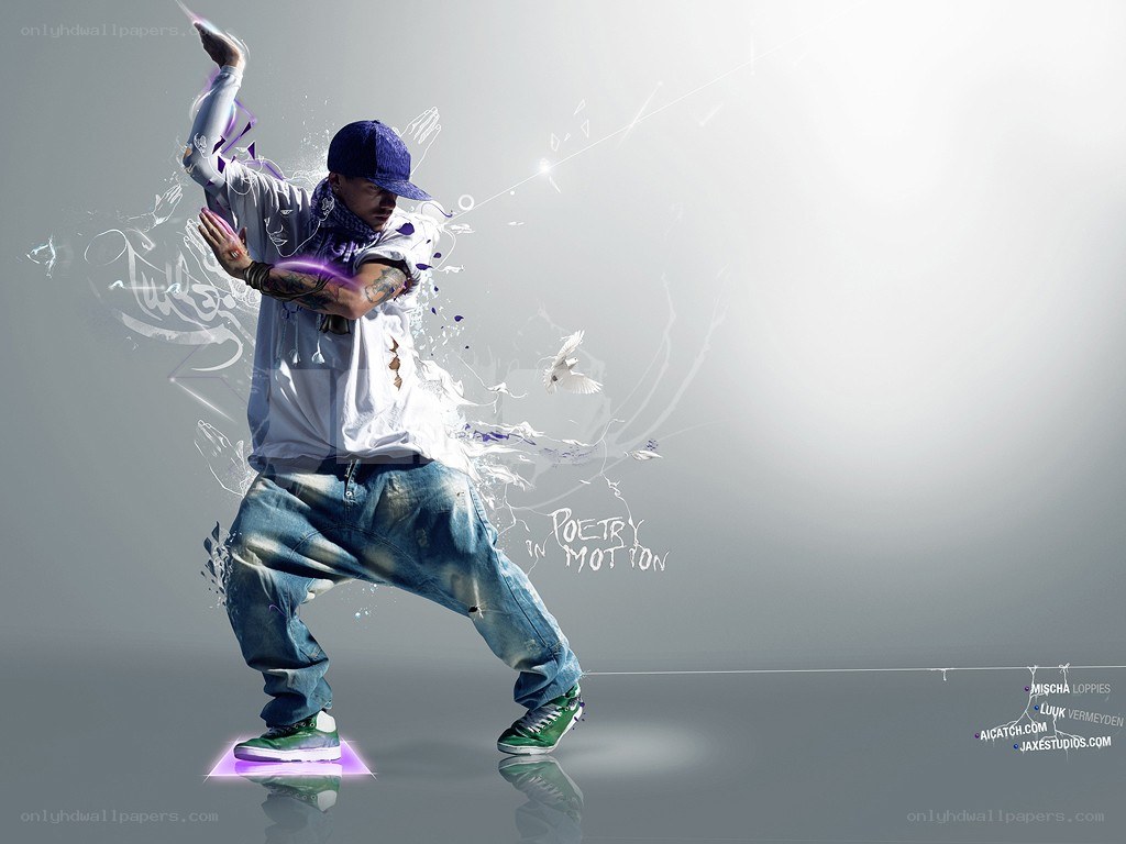 Dancer in motion with effects