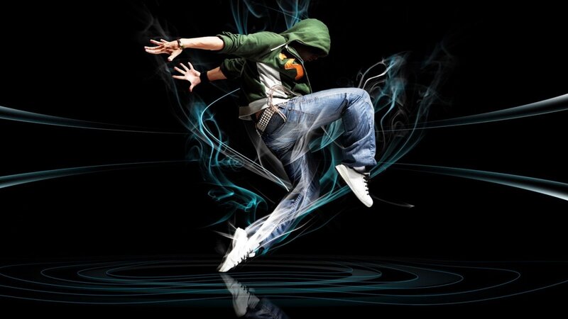 dancer in motion with energy effects
