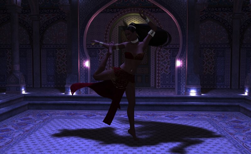 Dancer in ornate hall