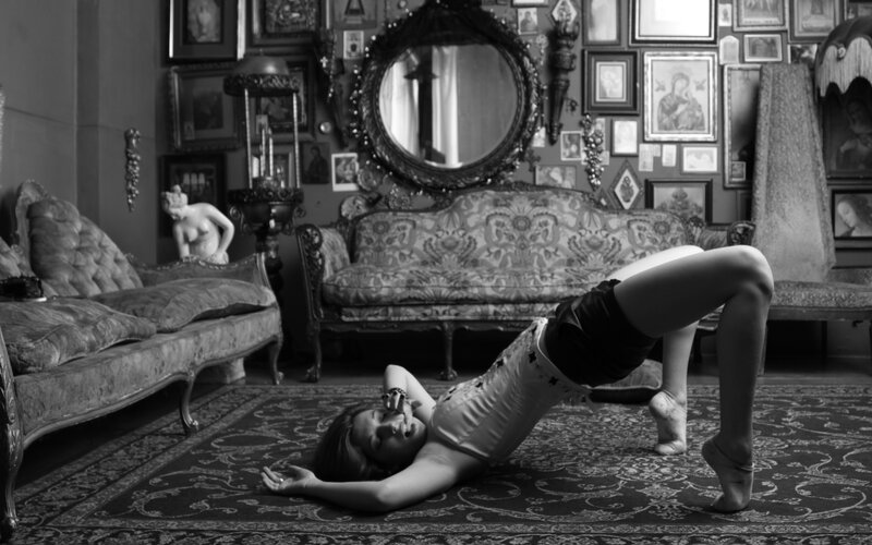 Dancer in ornate room
