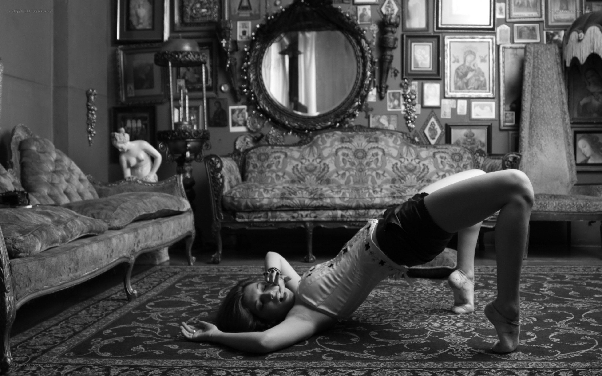 Dancer in ornate room