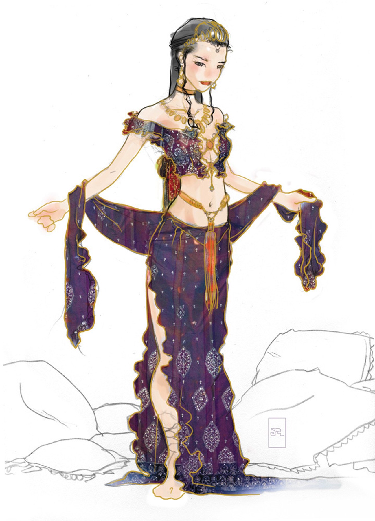 dancer in purple costume