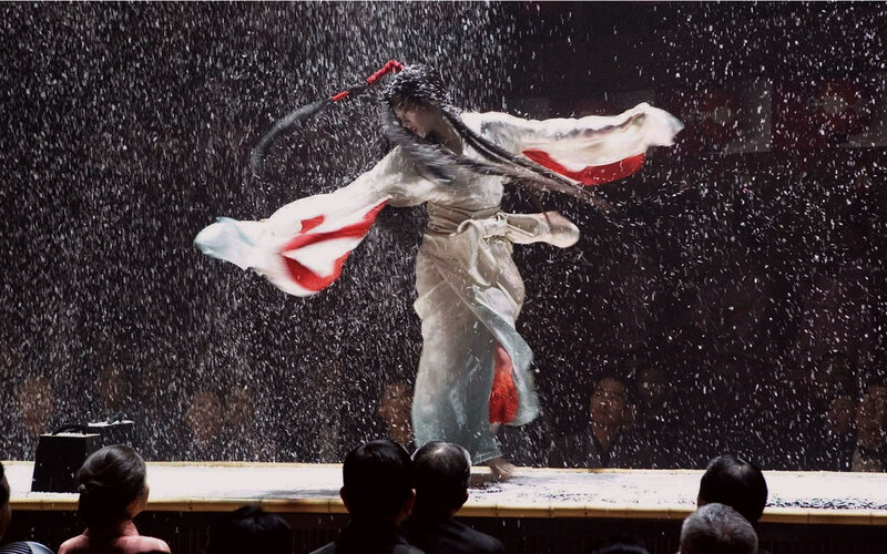 dancer in rain performance