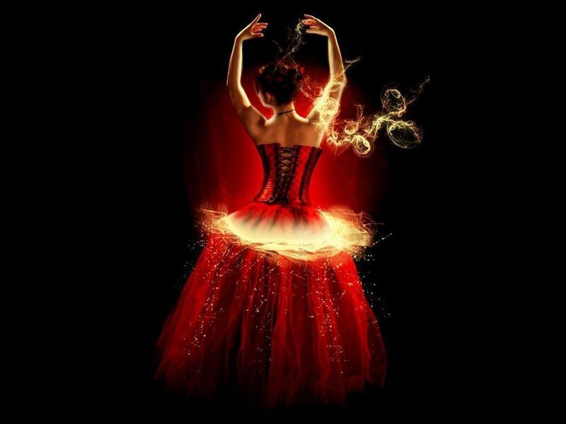 dancer in red dress