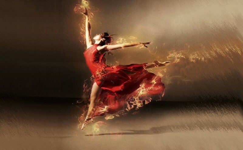 Dancer in Red Dress — Dramatic
