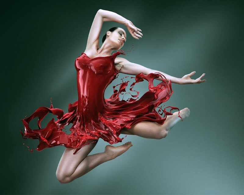 Dancer in Red Dress — Dynamic, Digital Art