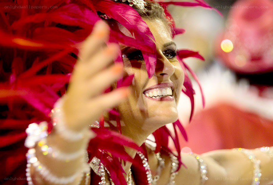 Dancer in red feathers