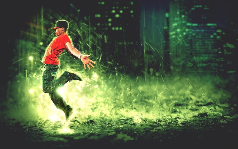 Dancer in Red Shirt — Green