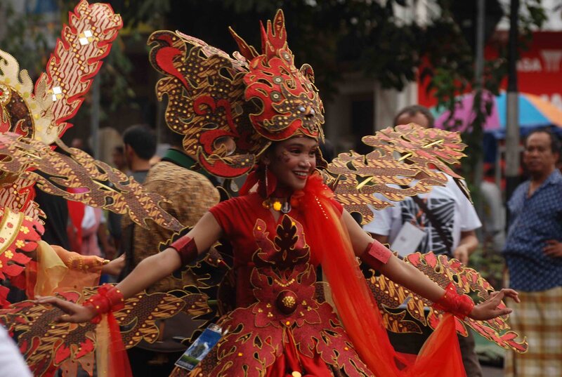 Dancer in Traditional Costume — Red
